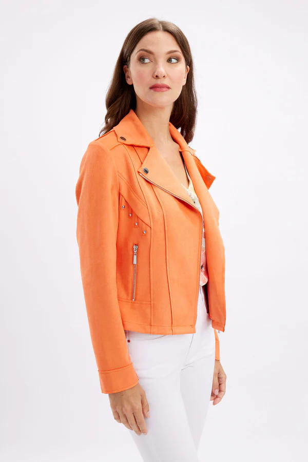 Frank Lyman Suede Jacket - Orange - Image 4