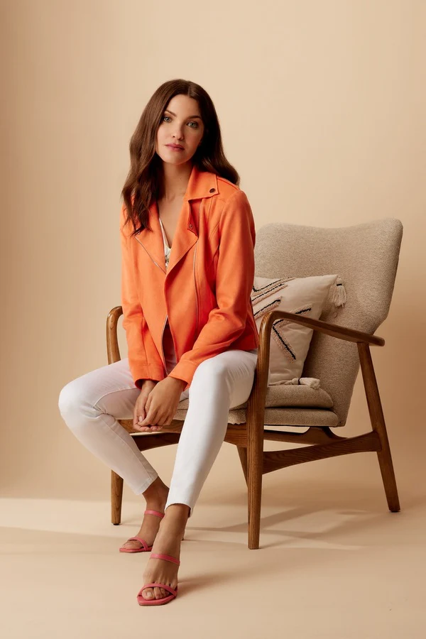 Frank Lyman Suede Jacket - Orange - Image 7