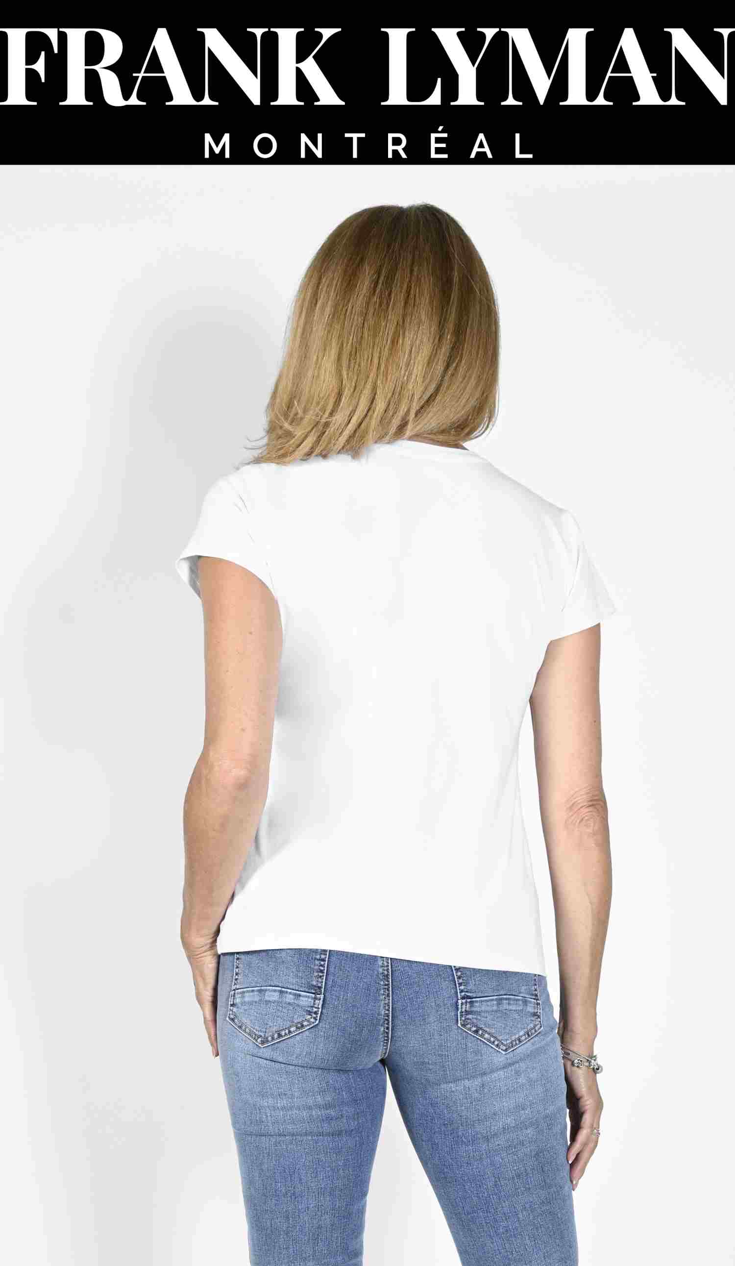 Frank Lyman White/Pink Sequin Tee - Image 2