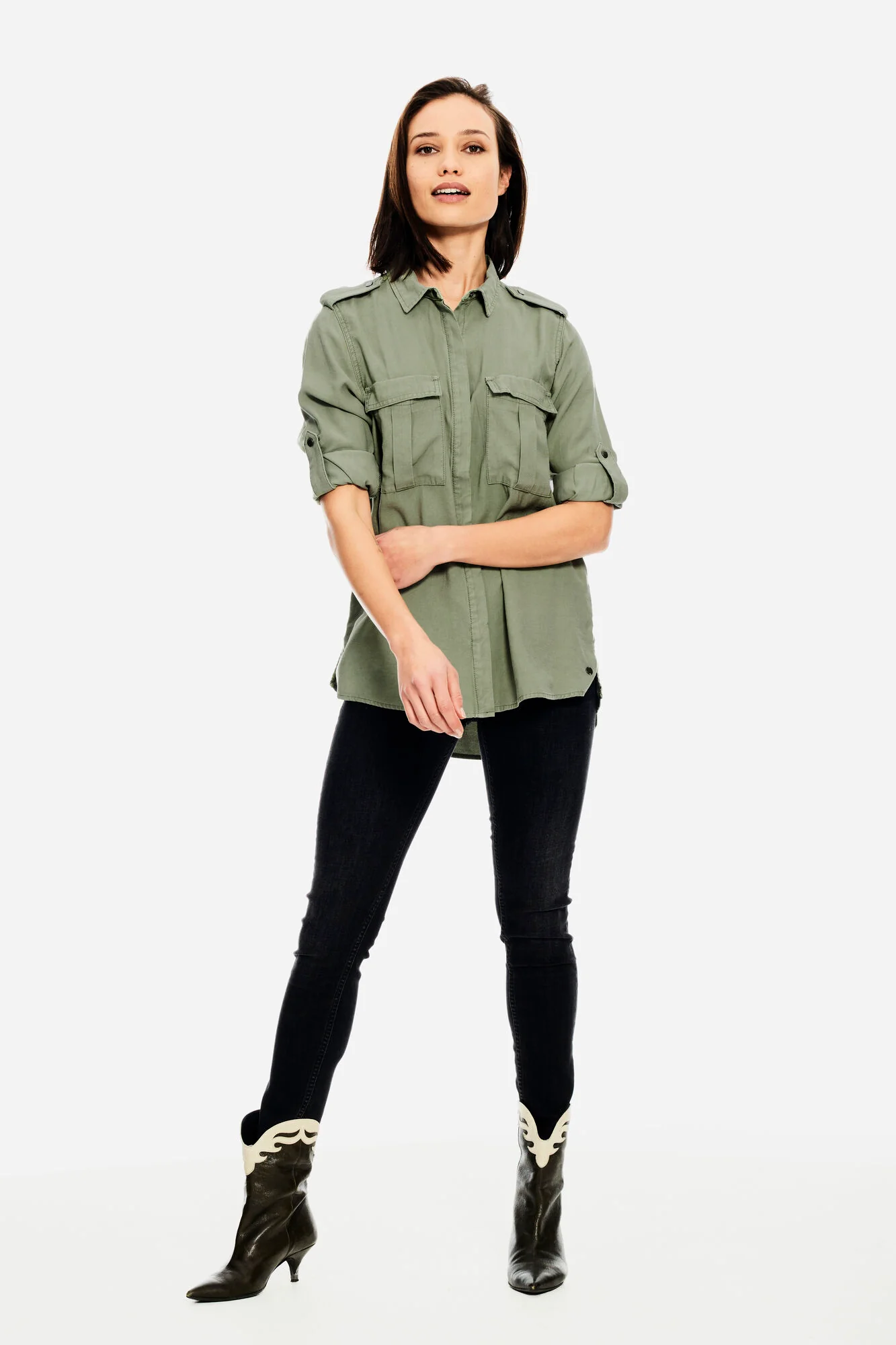 Garcia Army Green Blouse - Image 3