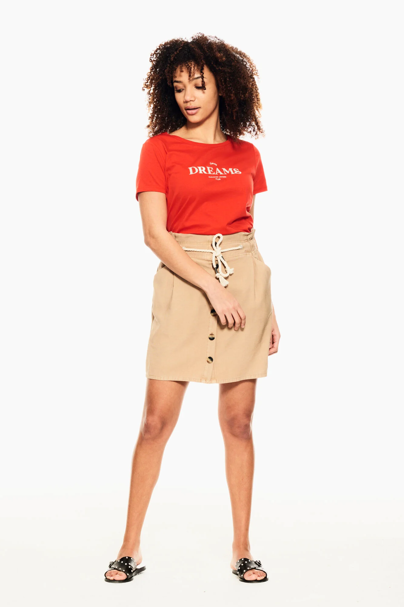 Garcia Orange-Red T-Shirt With Text Print - Image 5