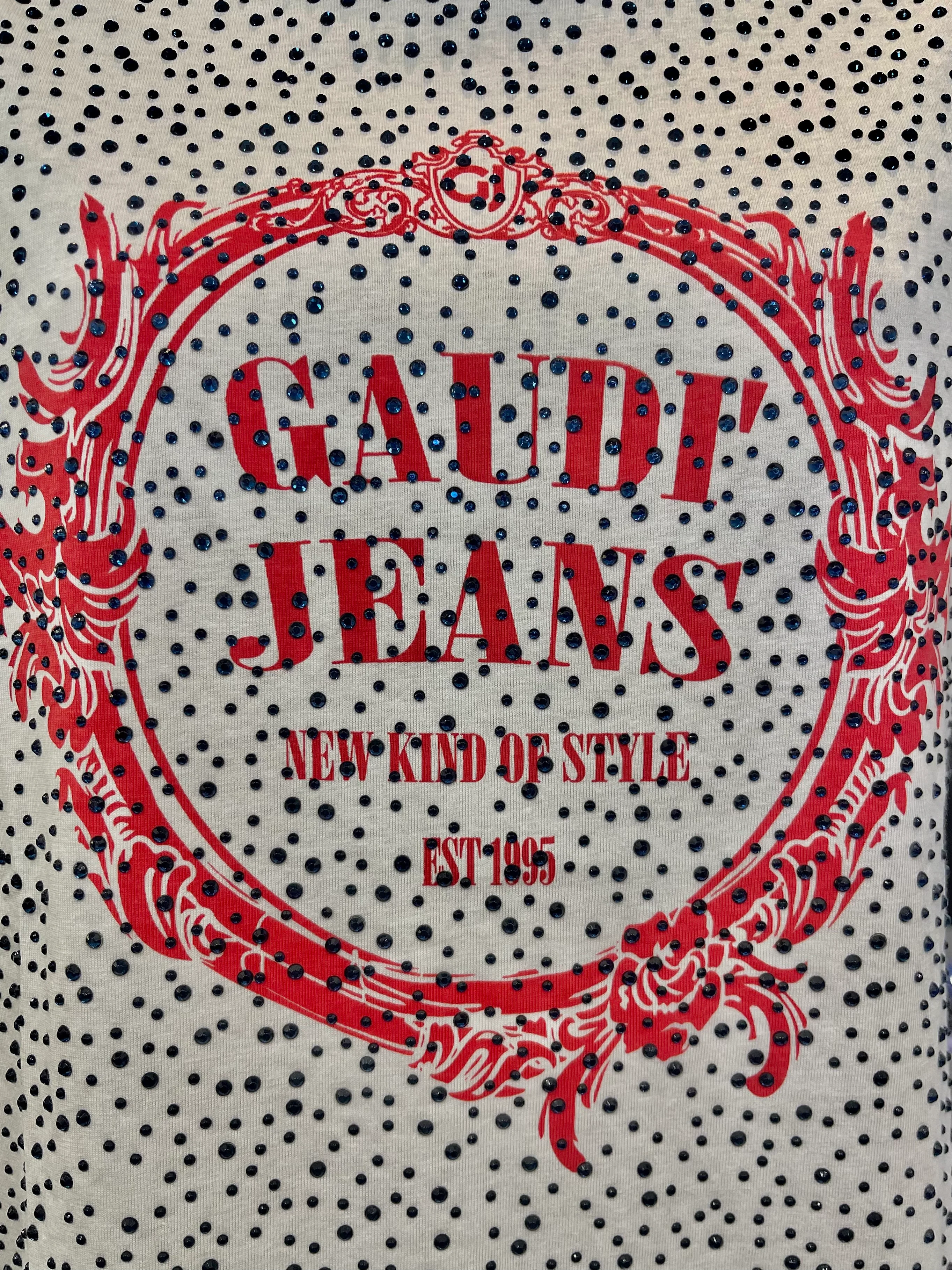 Gaudi Jeans Diamanté Emblem Tee - Image 2