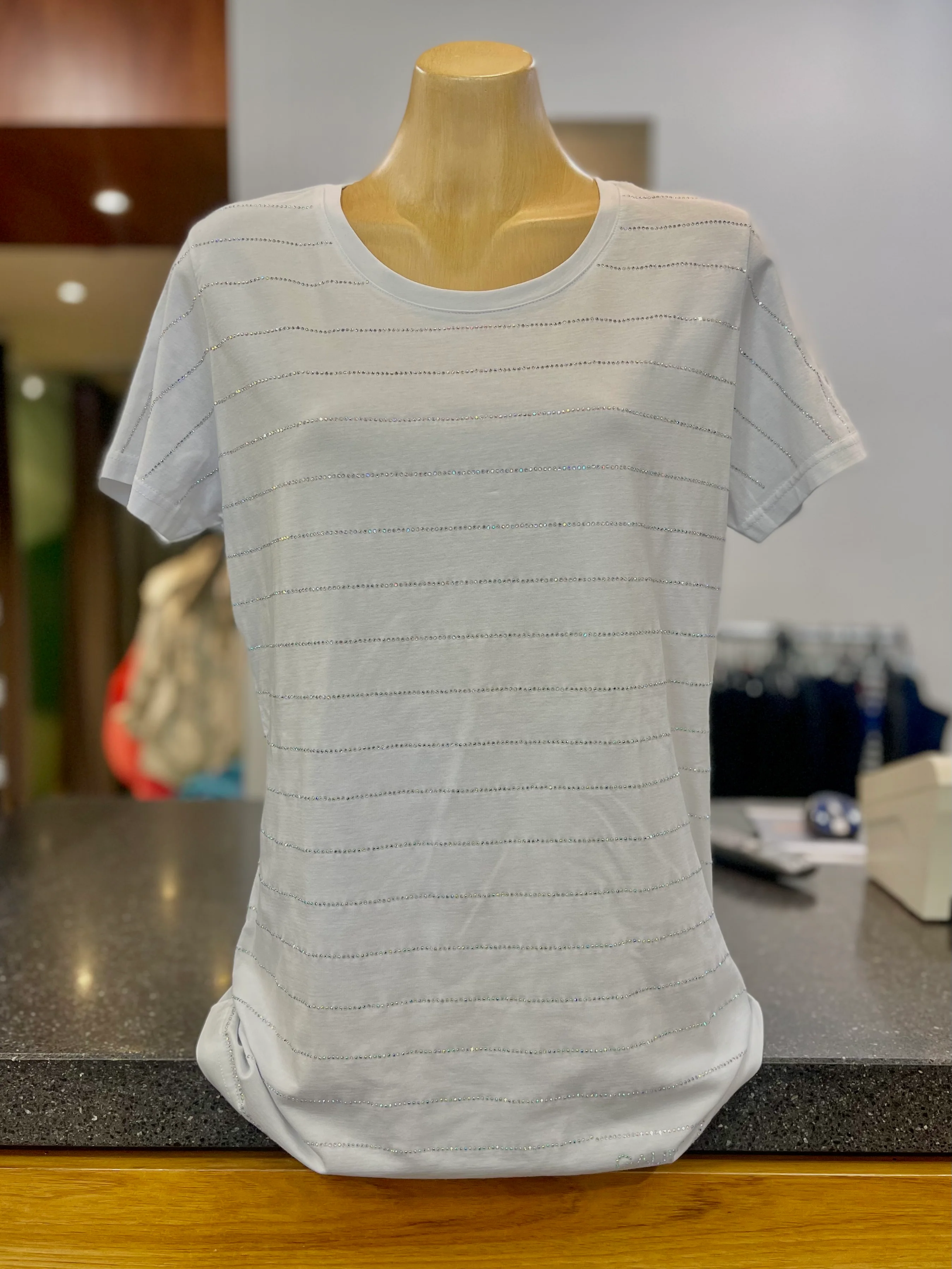 Gaudi Jeans Diamanté Stripe Tee