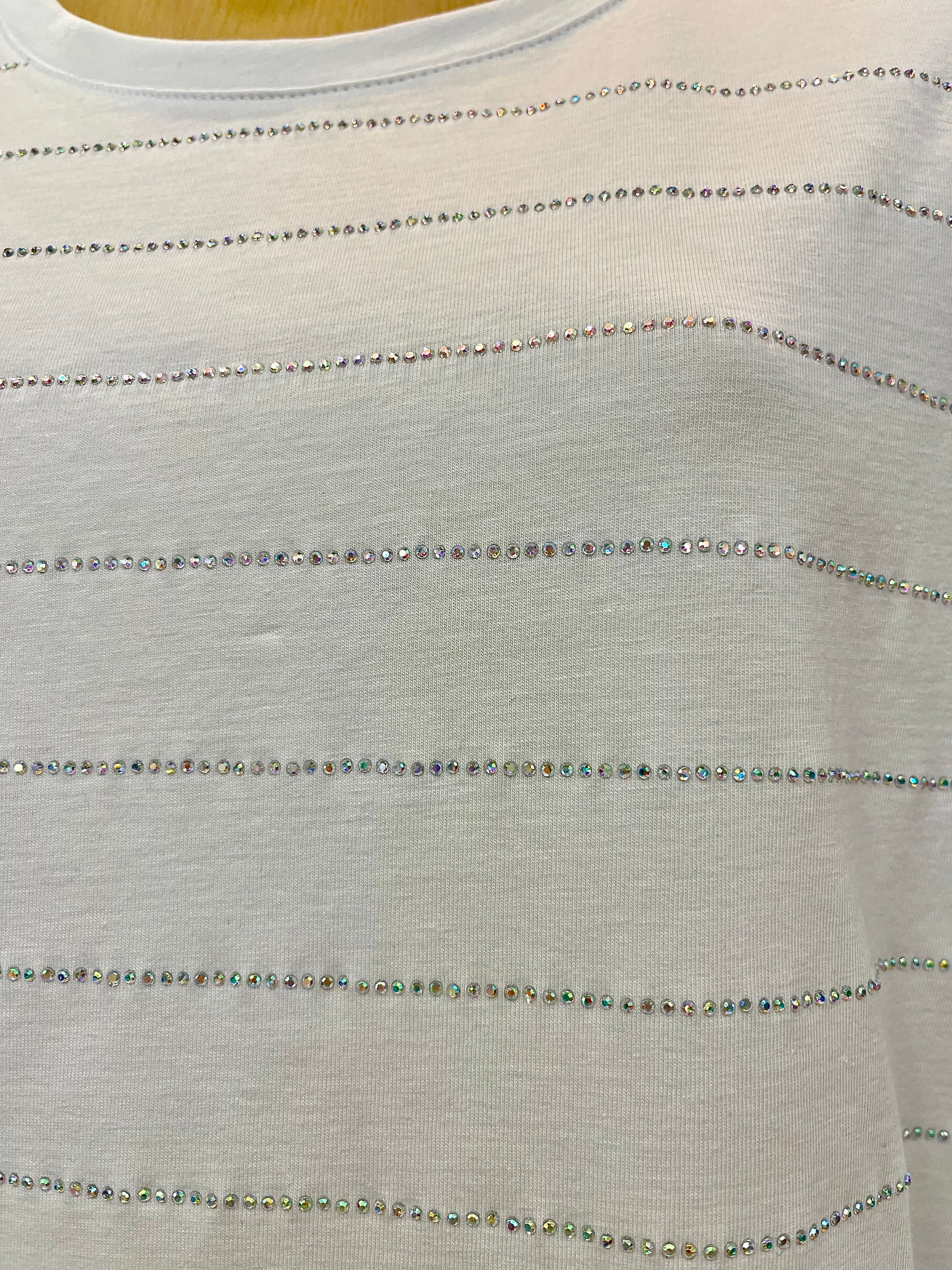 Gaudi Jeans Diamanté Stripe Tee - Image 2