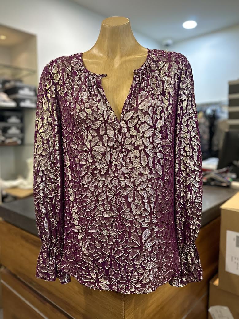 Helen Cherry Jasmin Blouse Plum - Image 4