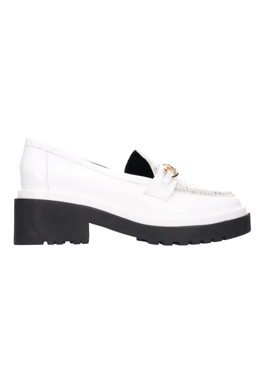 Hey Monday Annie Loafer Snakeskin White/Silver - Image 3