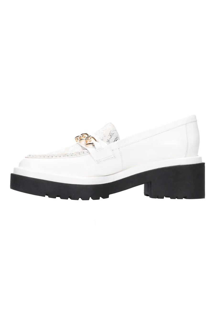 Hey Monday Annie Loafer Snakeskin White/Silver - Image 4