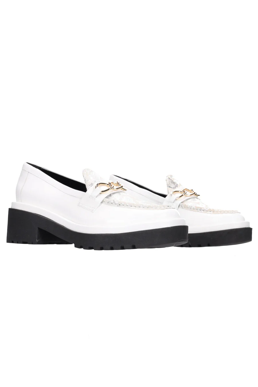 Hey Monday Annie Loafer Snakeskin White/Silver - Image 5