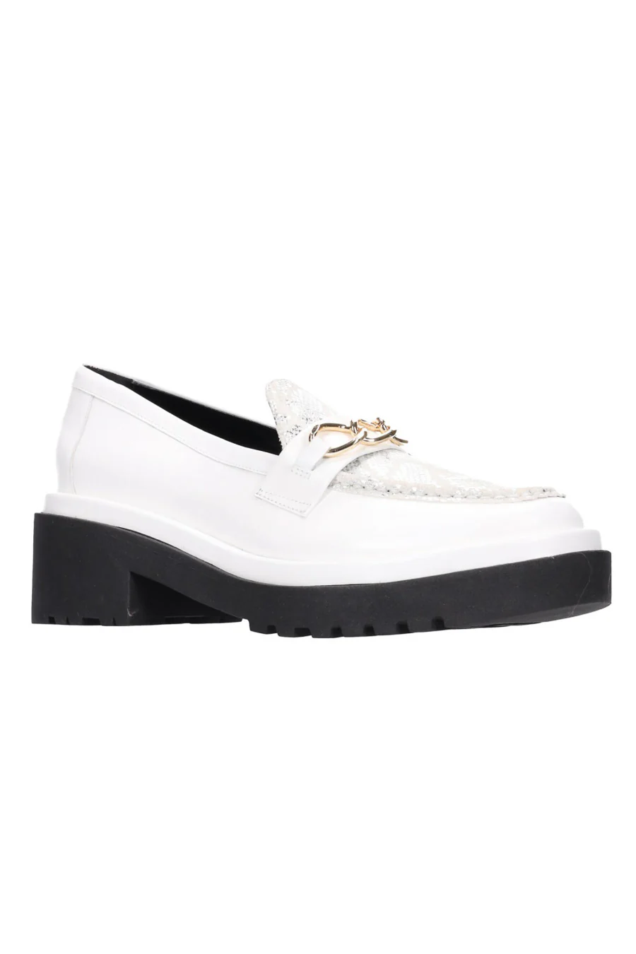 Hey Monday Annie Loafer Snakeskin White/Silver - Image 7