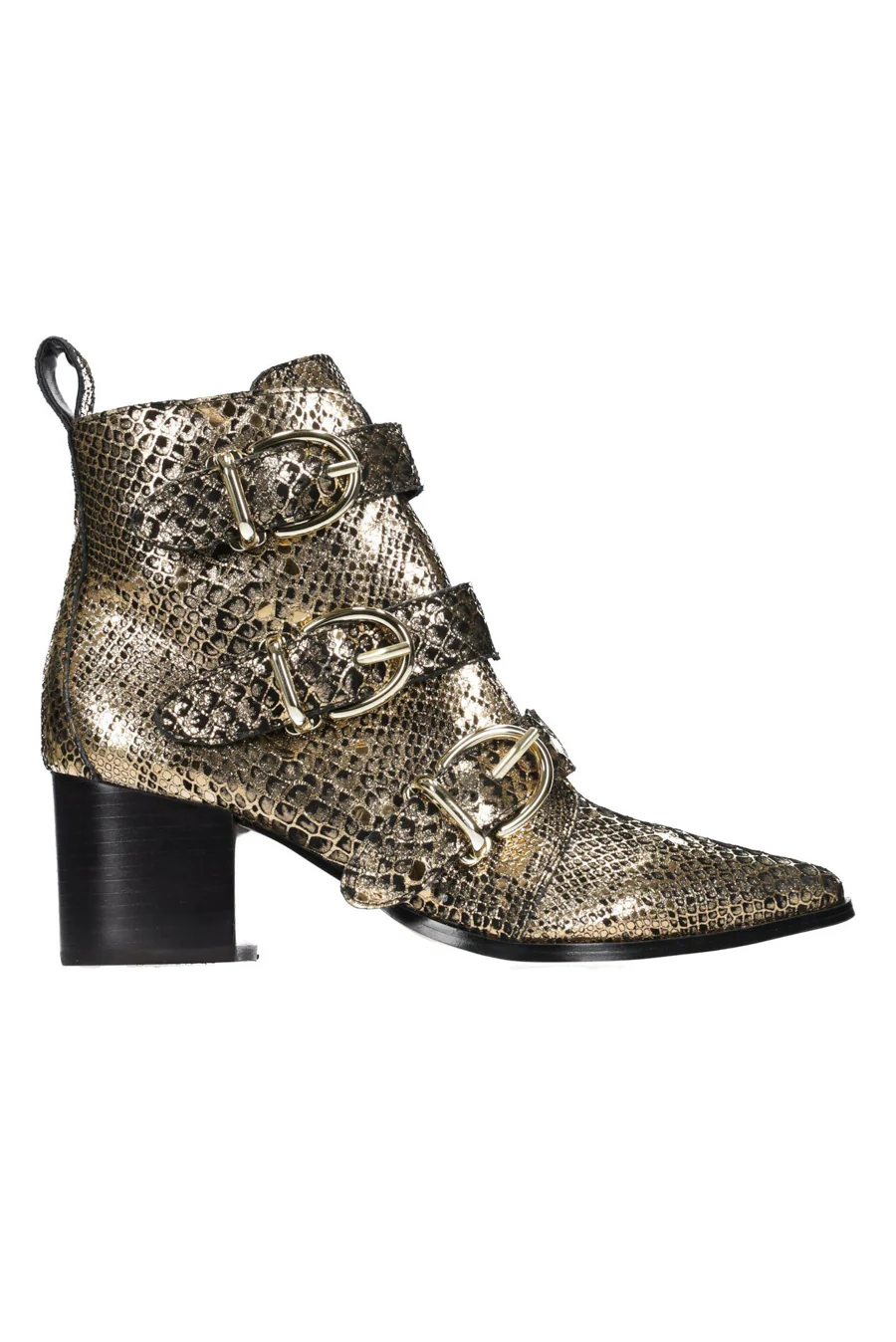 Hey Monday Ava Boot Black/Gold Snakeskin - Image 4