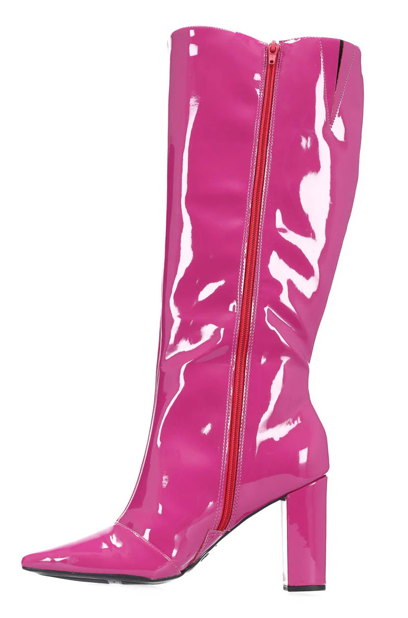 Hey Monday Elsey Boot Patent Magenta - Image 4