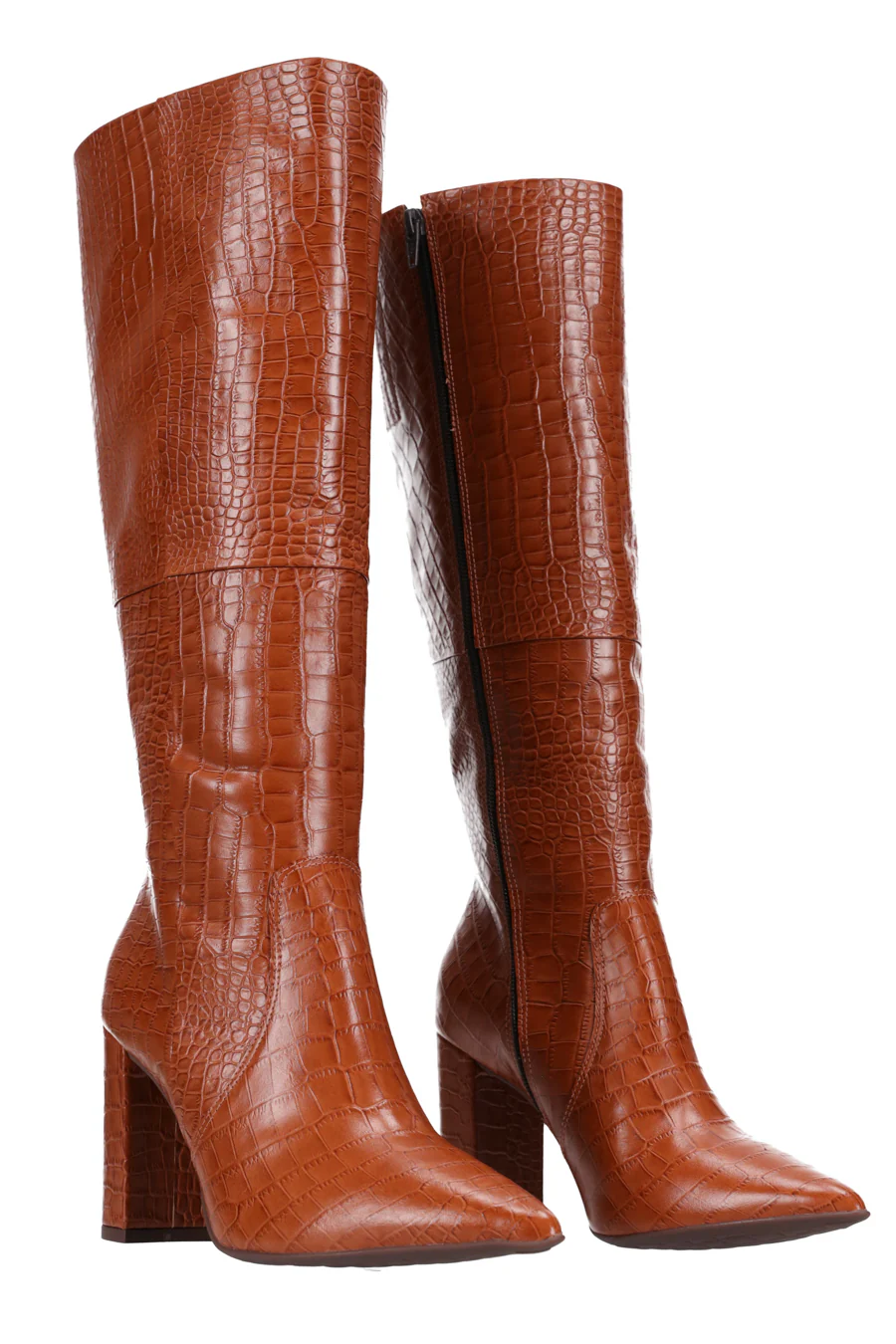 Hey Monday Kelsey Pointed Boot Tan Croc - Image 7