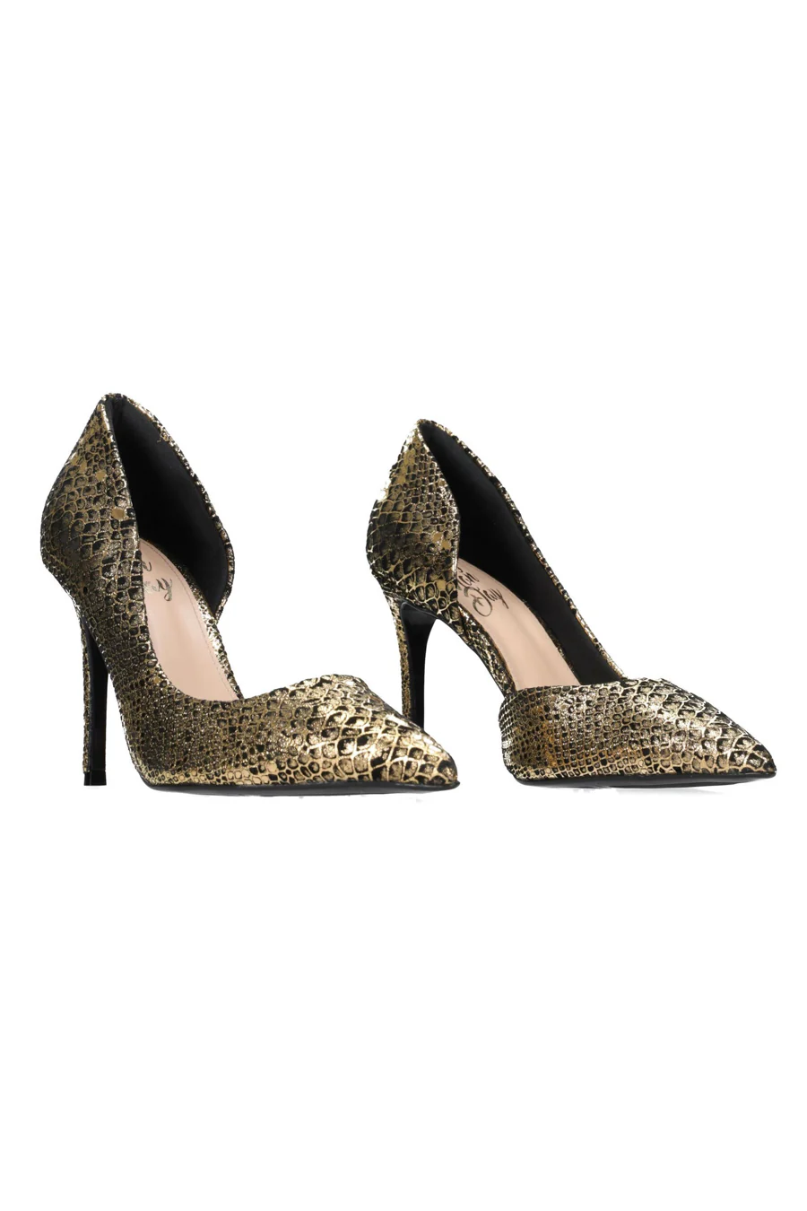 Hey Monday Knox Heel Black Gold Snakeskin - Image 4