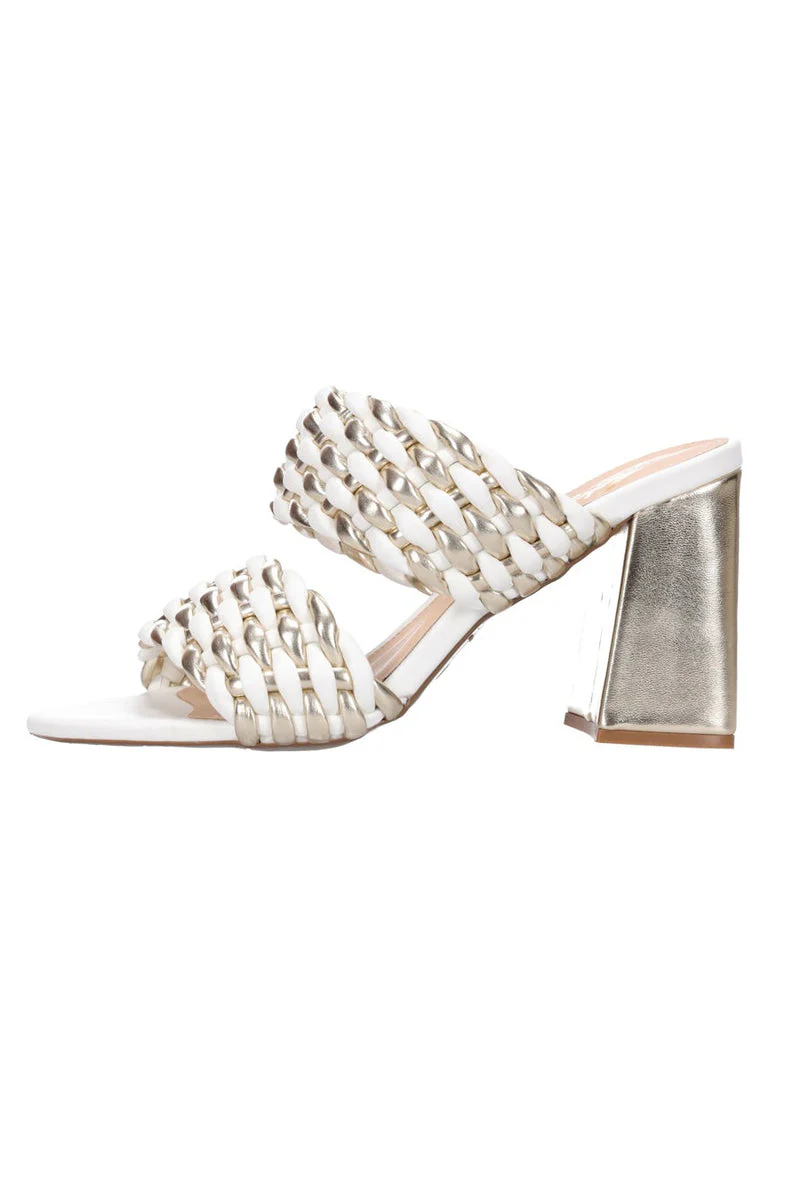 Hey Monday Sienna Heel White & Gold