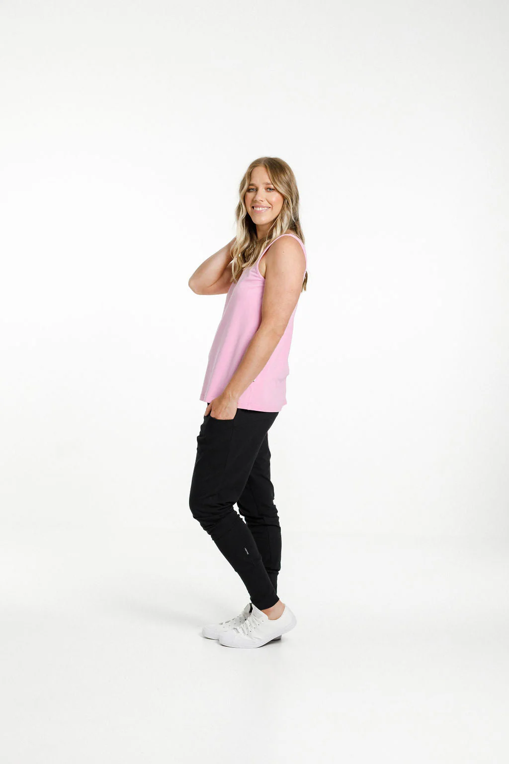Home Lee Apartment Pants Black with Pink Bloom - Image 5