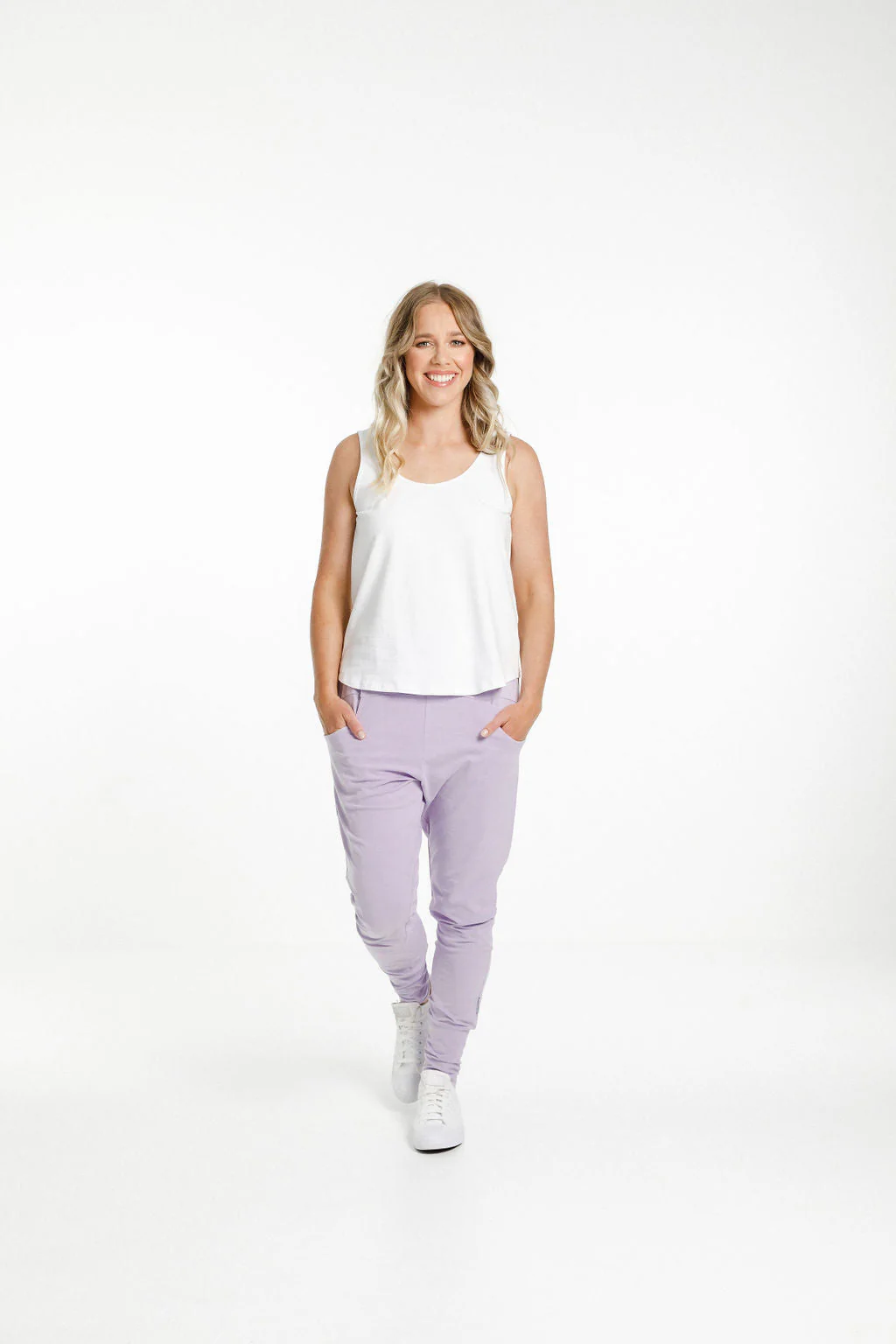 Home Lee Apartment Pants -Periwinkle with Stripe - Image 3