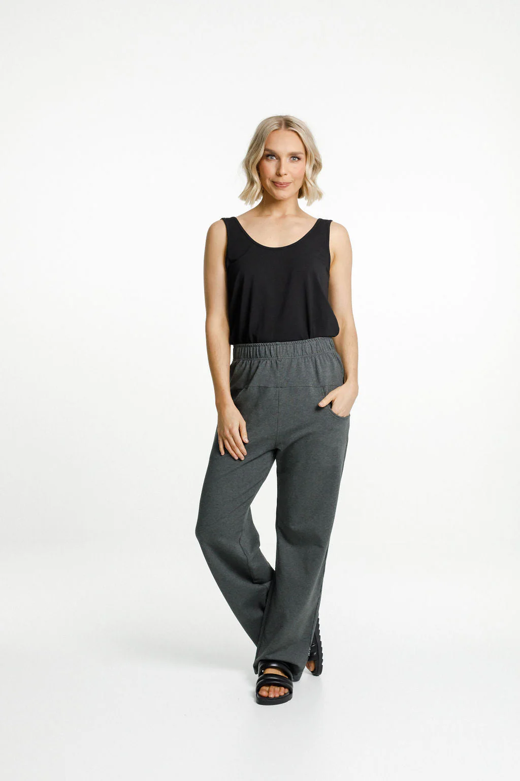 Home Lee Avenue Pant- Charcoal White X - Image 3