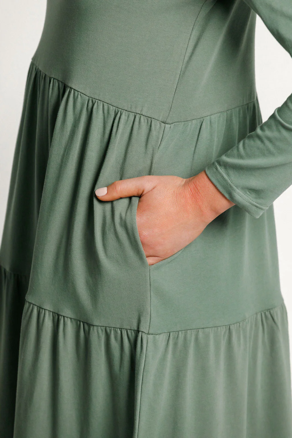 Home Lee Ellen Long Sleeve Kendall Dress- Moss - Image 4