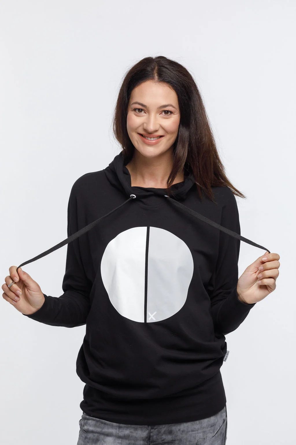 Home Lee Ellen Hoodie - Large Cut Circle Print