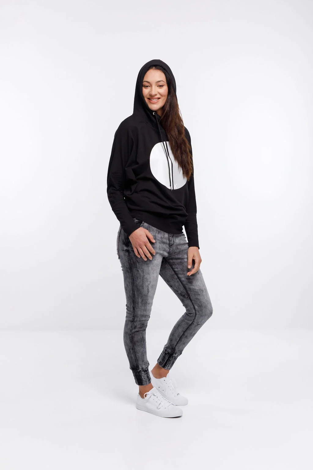 Home Lee Ellen Hoodie - Large Cut Circle Print - Image 11