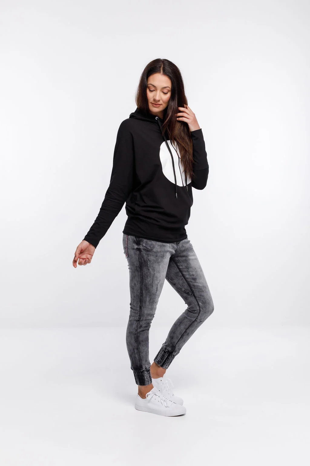 Home Lee Ellen Hoodie - Large Cut Circle Print - Image 13