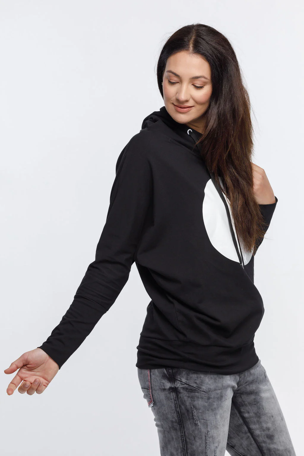 Home Lee Ellen Hoodie - Large Cut Circle Print - Image 21