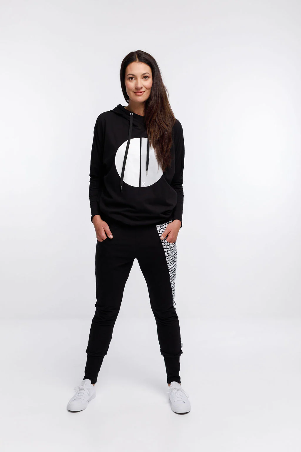 Home Lee Ellen Hoodie - Large Cut Circle Print - Image 6