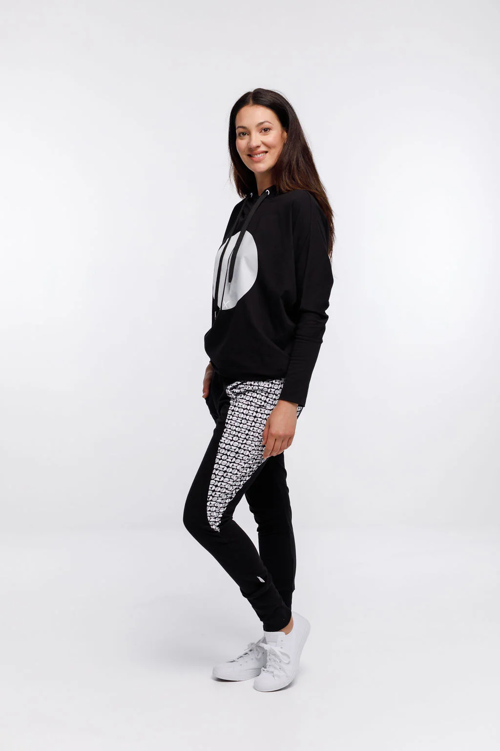 Home Lee Ellen Hoodie - Large Cut Circle Print - Image 8