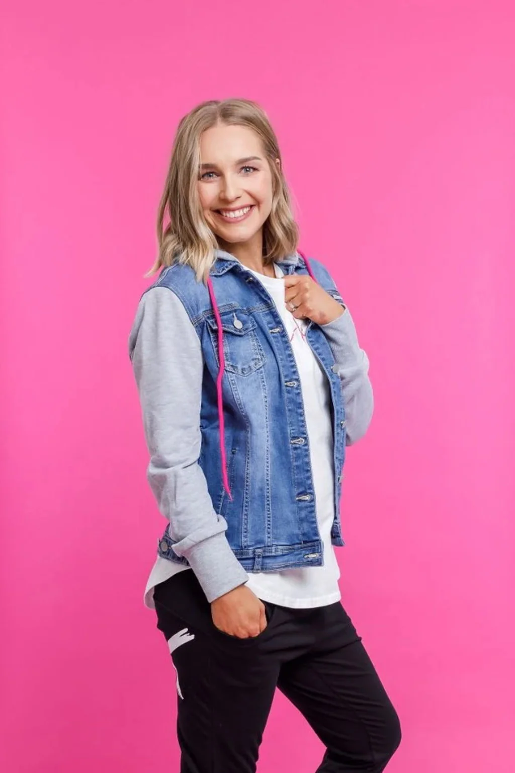 Home Lee Hooded Denim Jacket - Blue