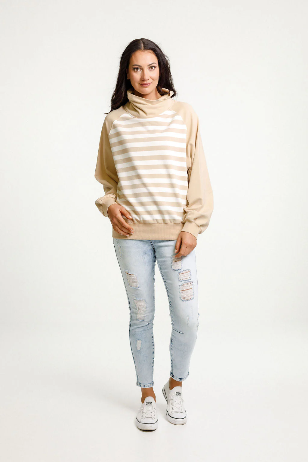 Home Lee Sienna Sweater Coffee Cream Stripe - Image 2