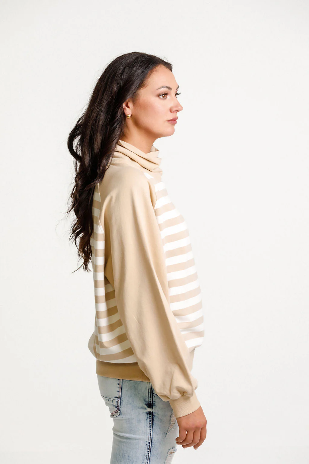 Home Lee Sienna Sweater Coffee Cream Stripe - Image 5