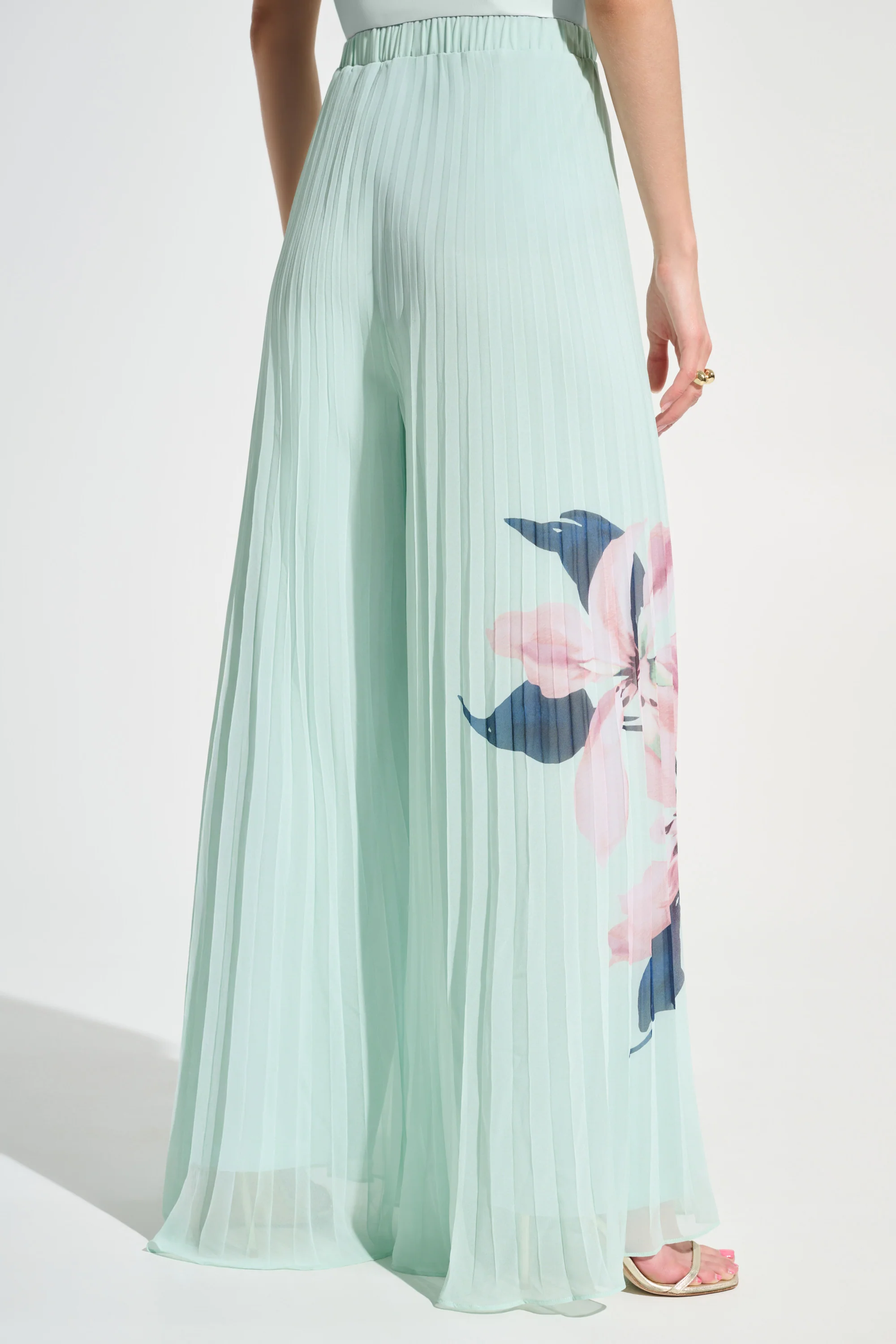 Joseph Ribkoff Chiffon Pleated Pant - Image 3
