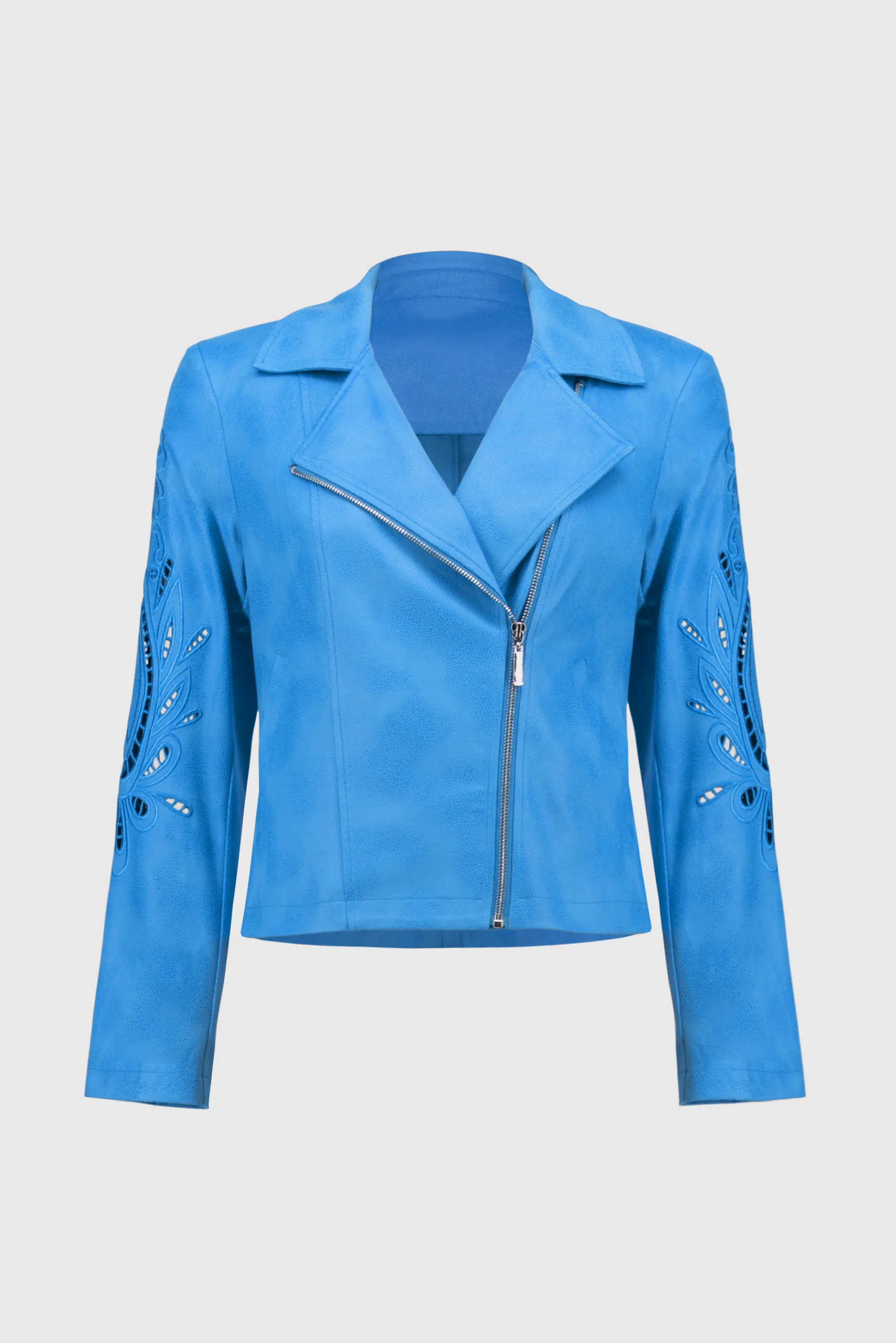 Joseph Ribkoff Foiled Faux-Suede Moto Jacket - Image 5