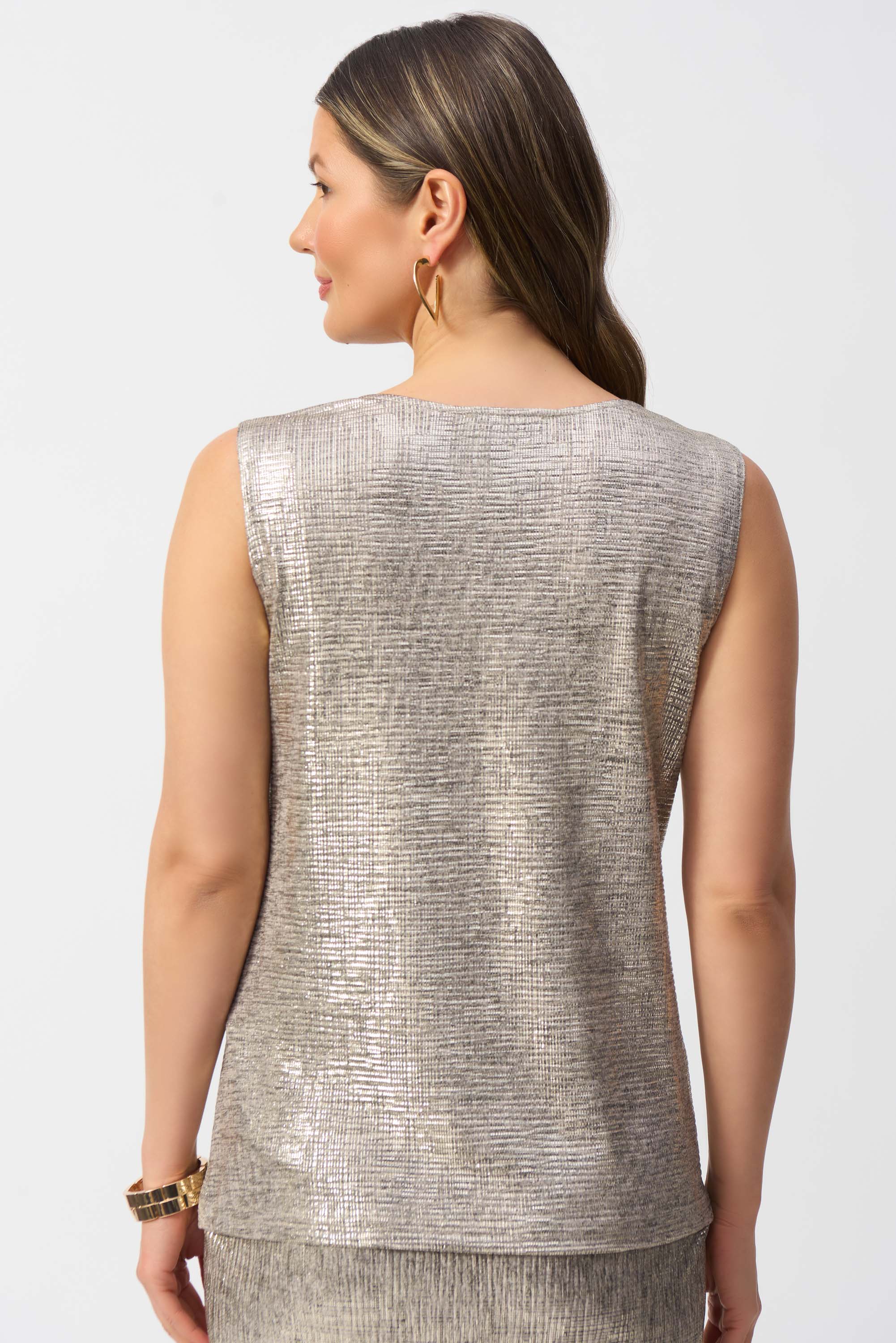 Joseph Ribkoff Foiled Melange Top - Image 4