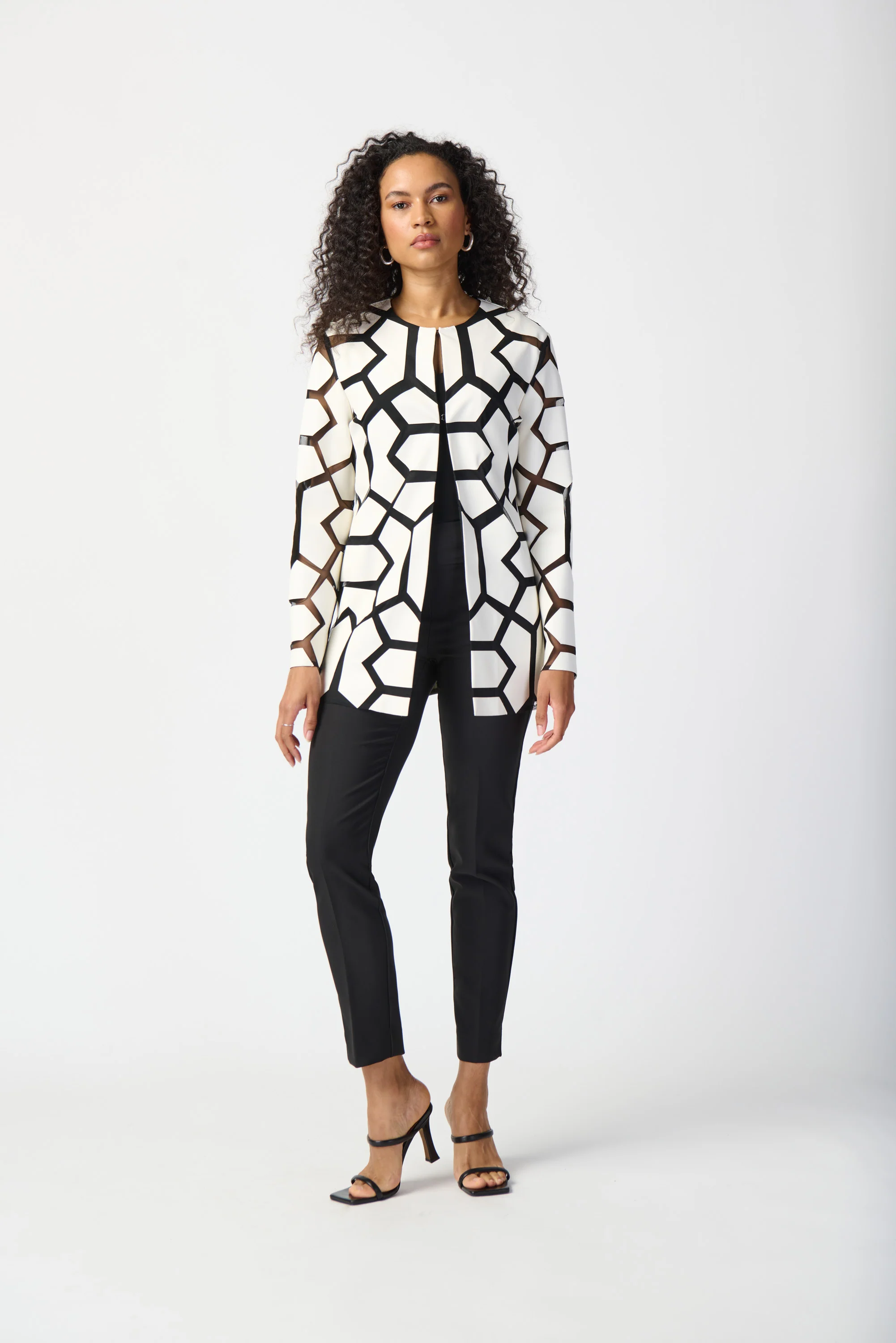 Joseph Ribkoff Mesh Jacket - White - Image 10
