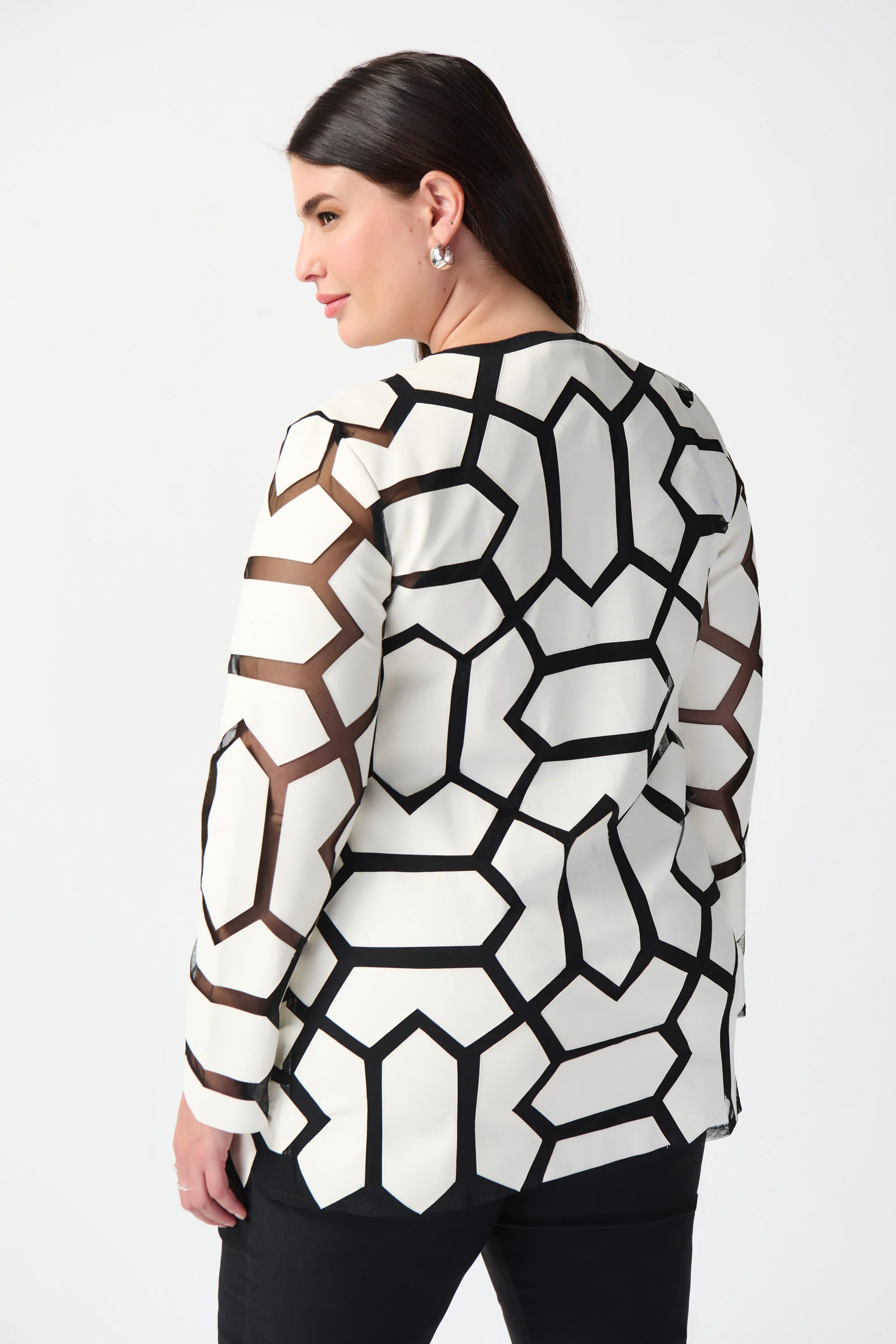Joseph Ribkoff Mesh Jacket - White - Image 11