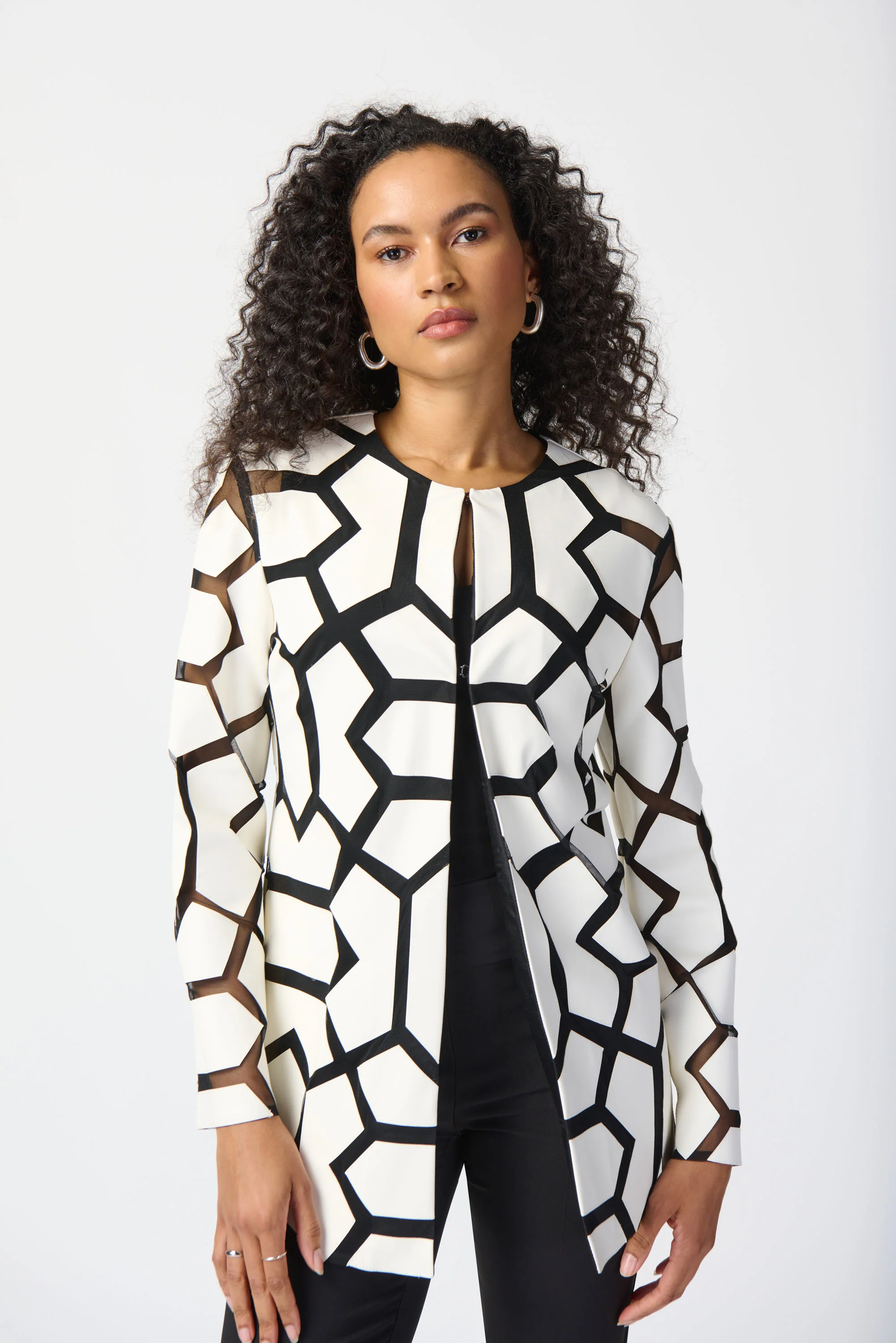 Joseph Ribkoff Mesh Jacket - White - Image 4