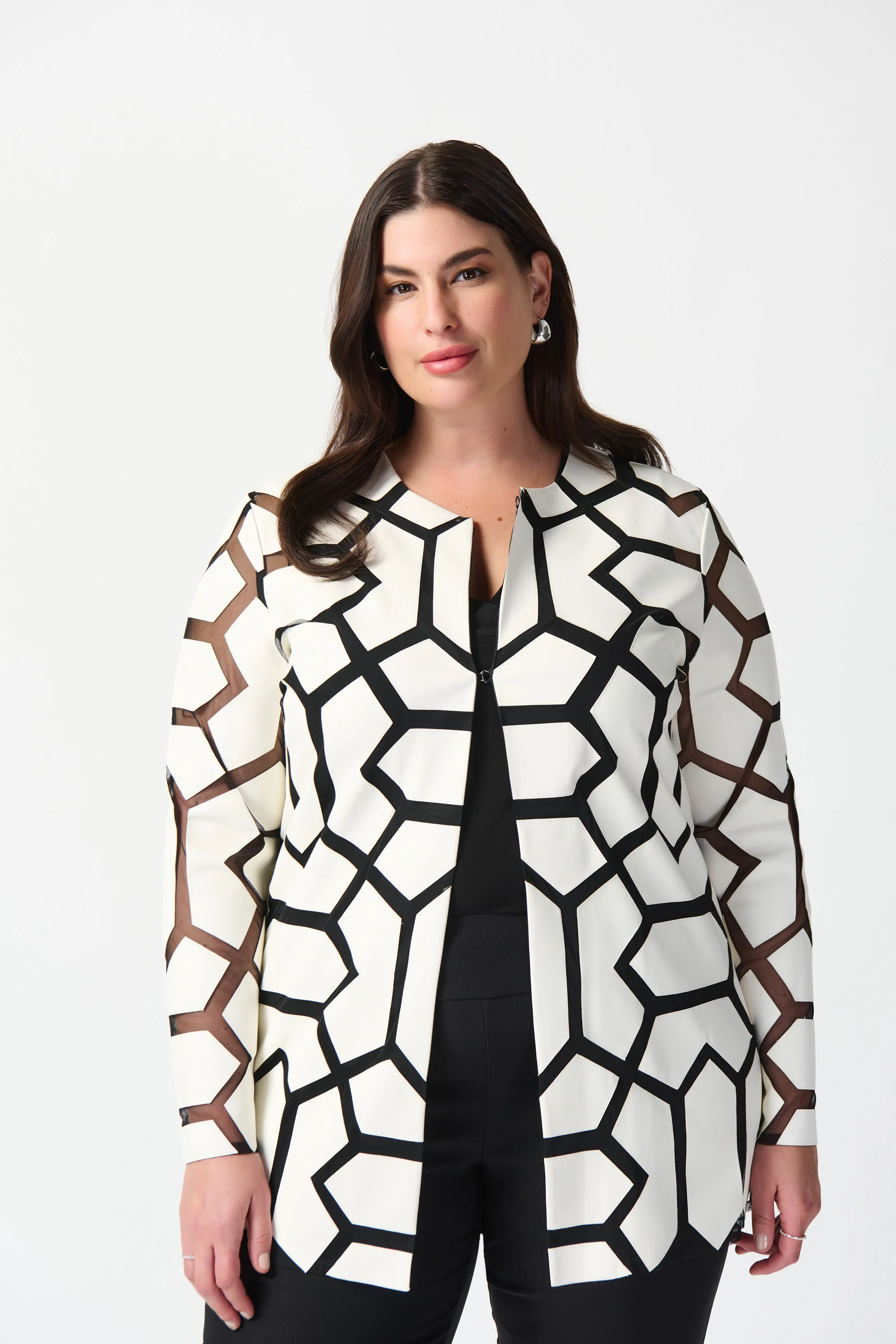 Joseph Ribkoff Mesh Jacket - White - Image 6