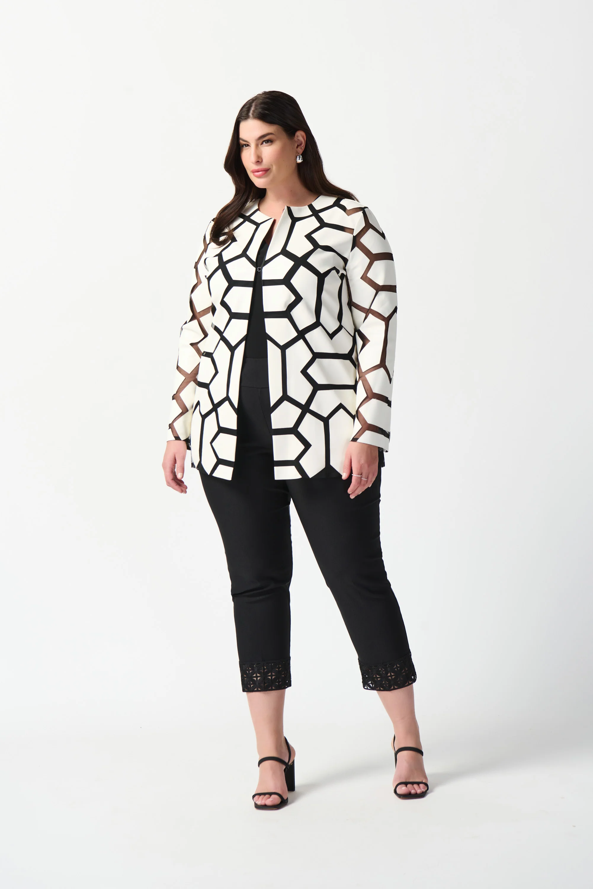 Joseph Ribkoff Mesh Jacket - White - Image 7