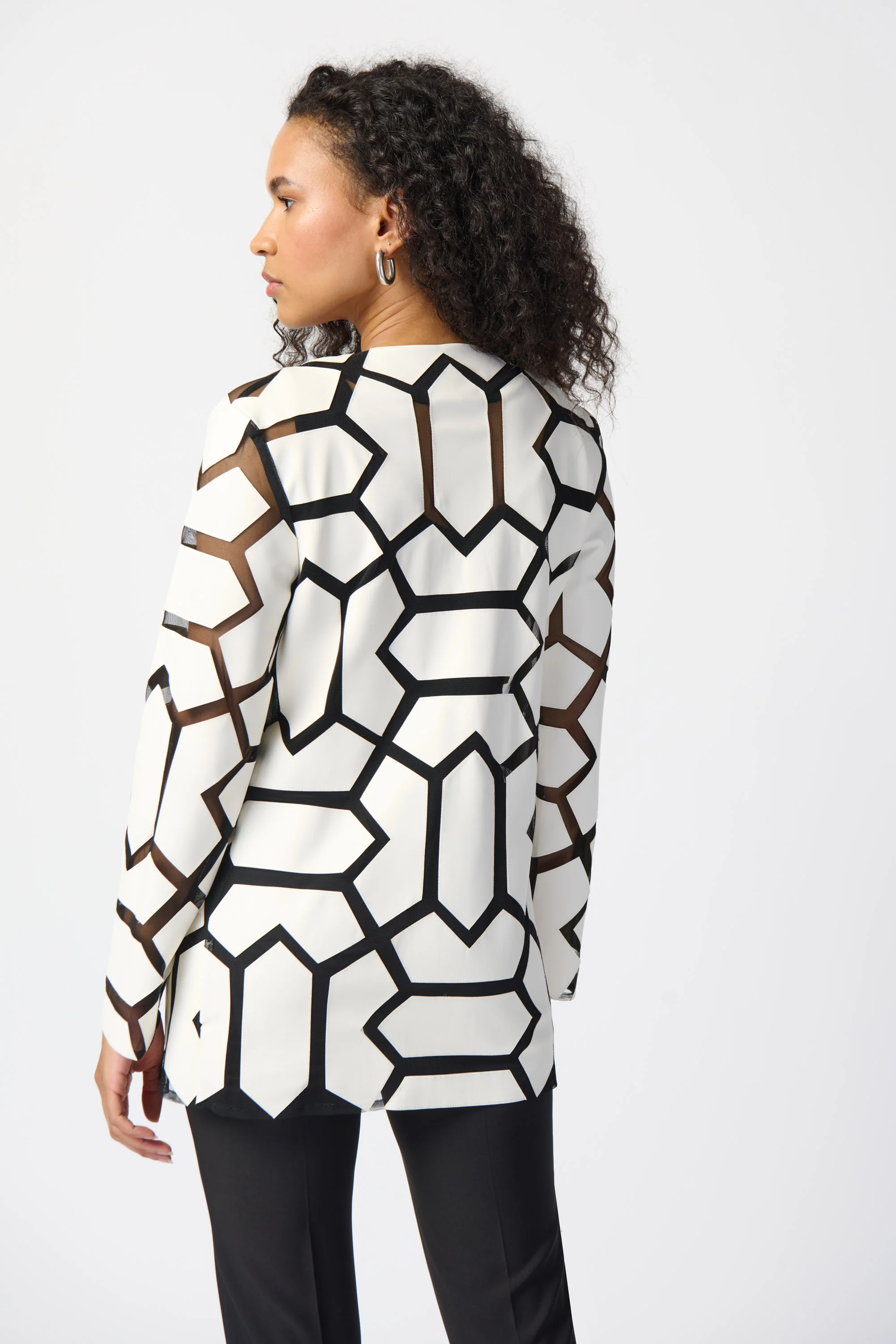 Joseph Ribkoff Mesh Jacket - White - Image 9