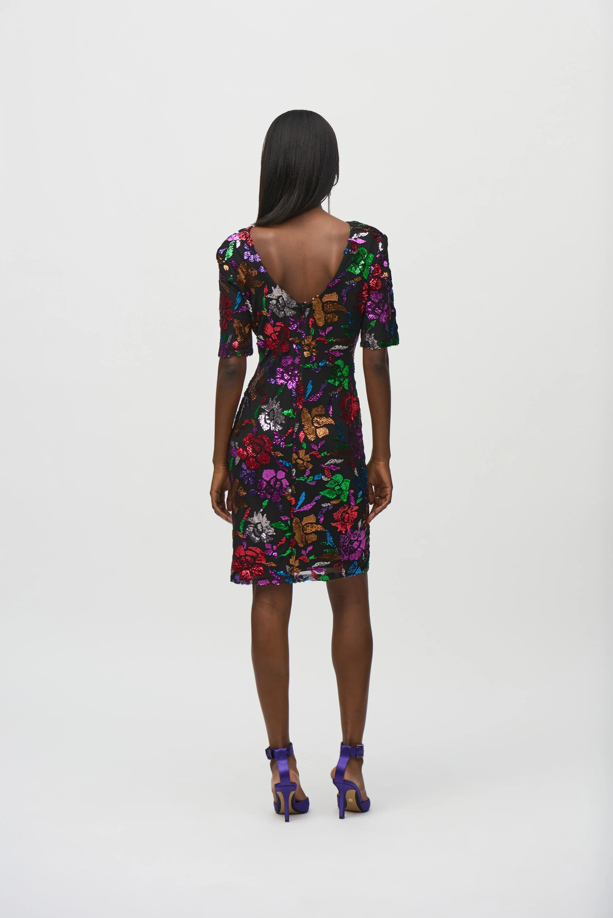 Joseph Ribkoff Mesh Sheath Dress - Image 4