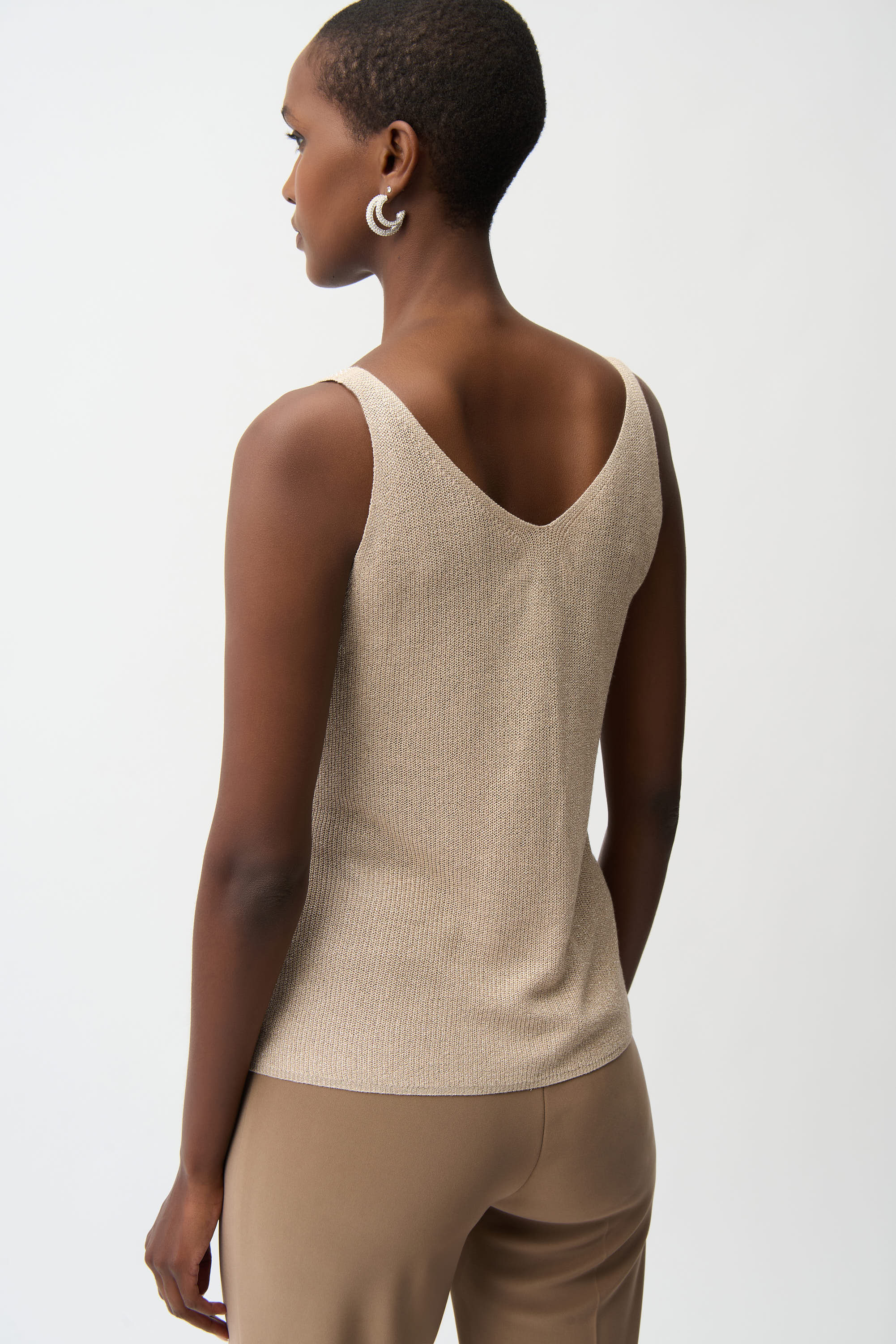 Joseph Ribkoff Metallic Camisole - Champagne - Image 4
