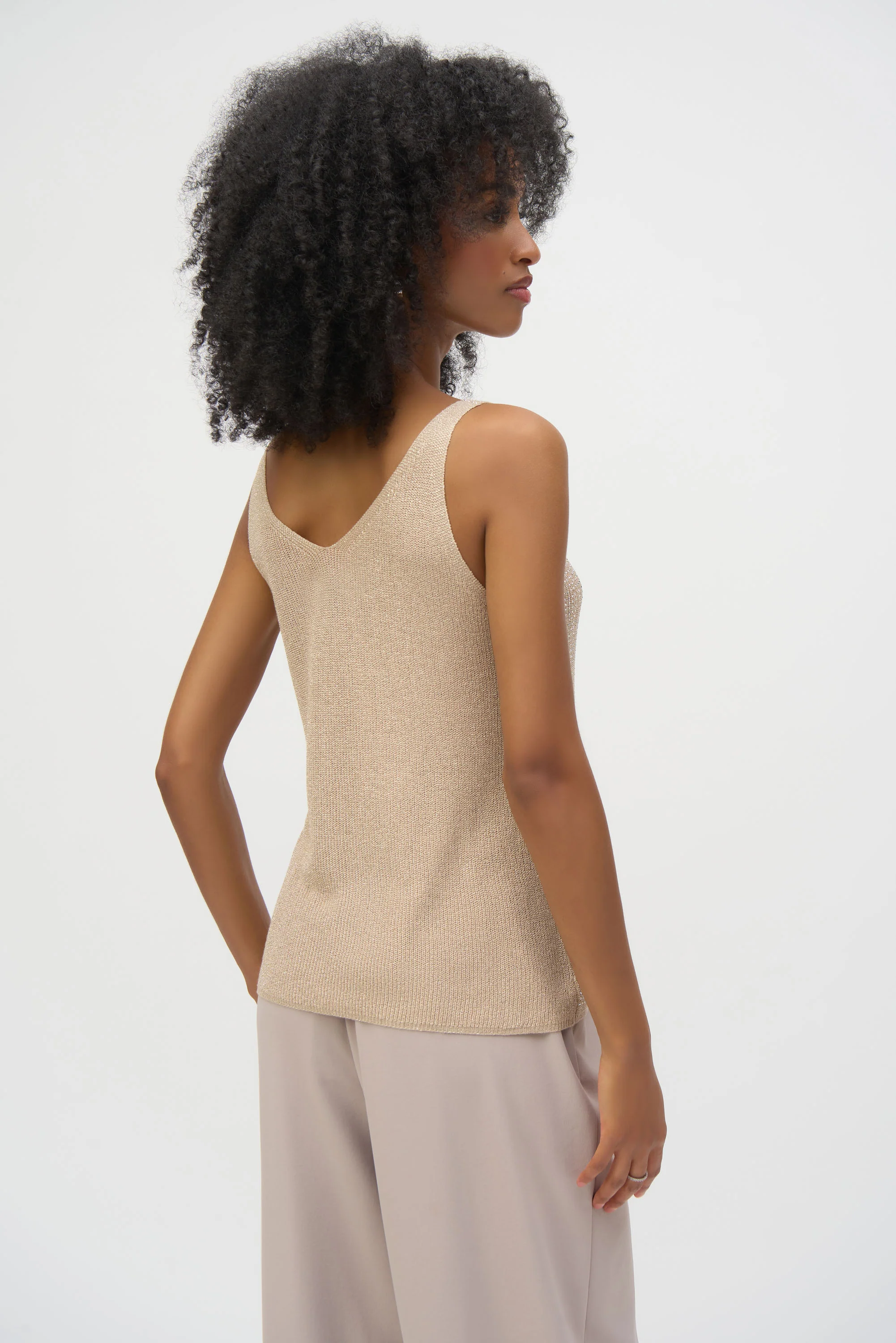 Joseph Ribkoff Metallic Camisole - Champagne - Image 9