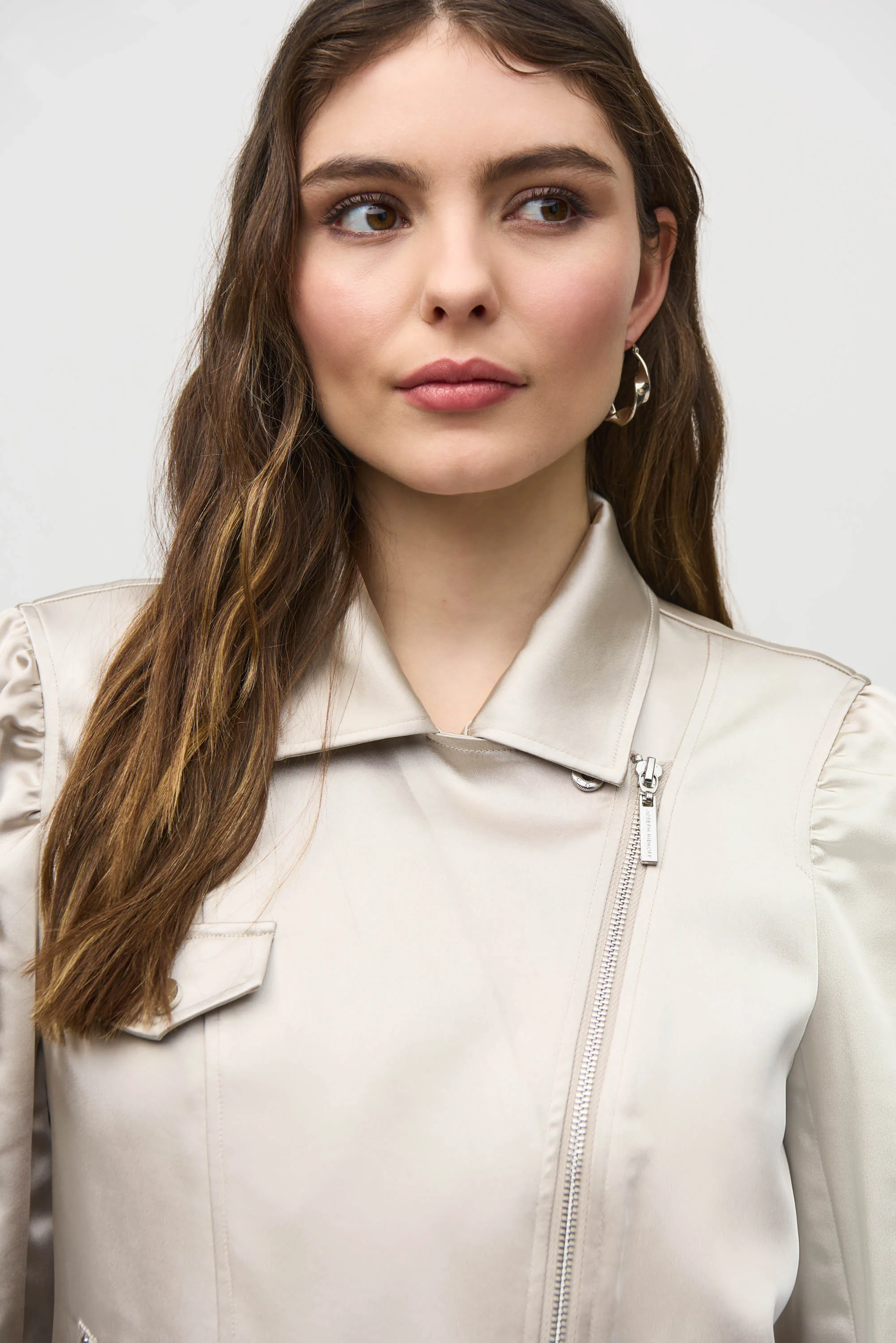 Joseph Ribkoff Satin Moto Jacket - Image 4