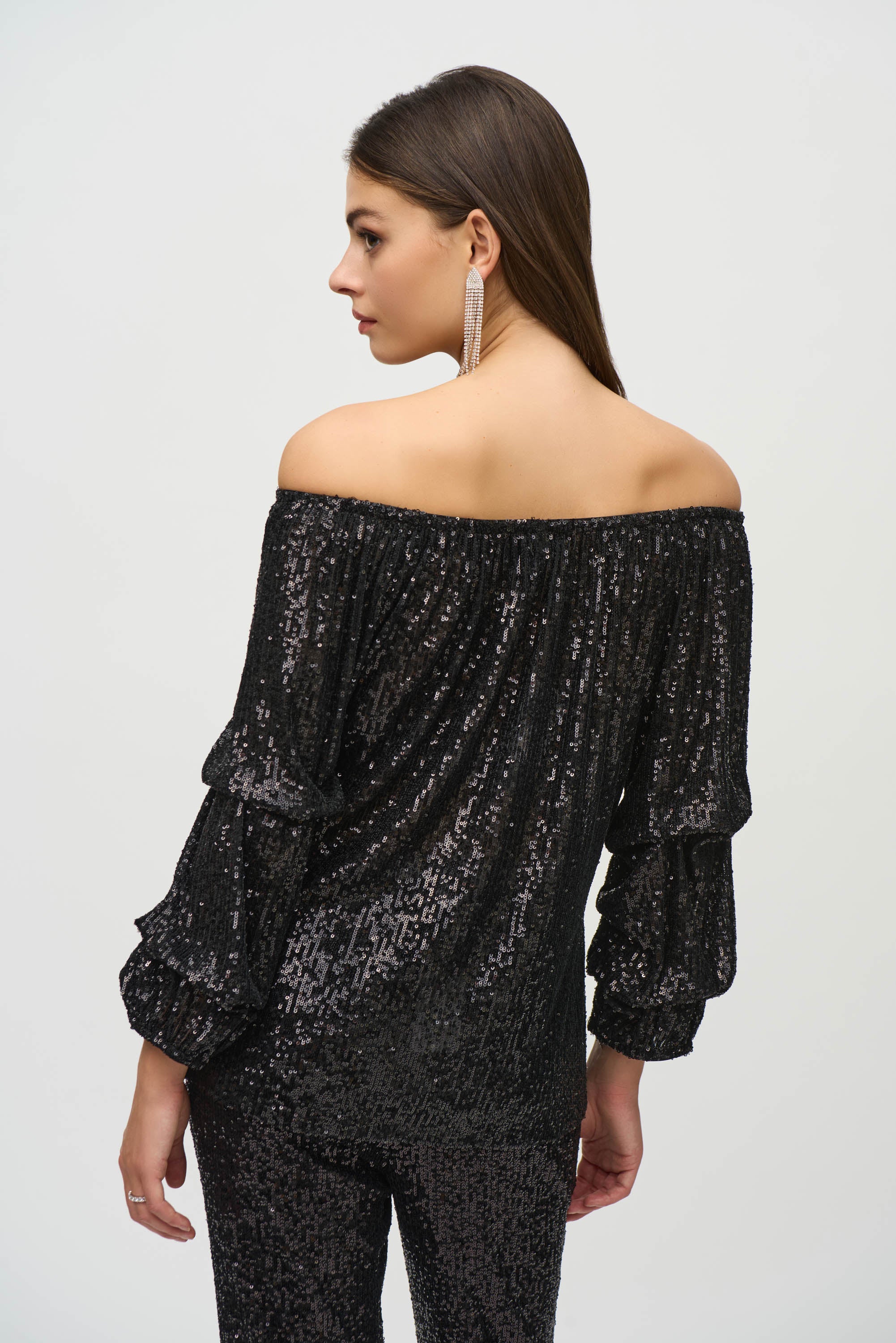 Joseph Ribkoff Sequin Puff Top - Image 3
