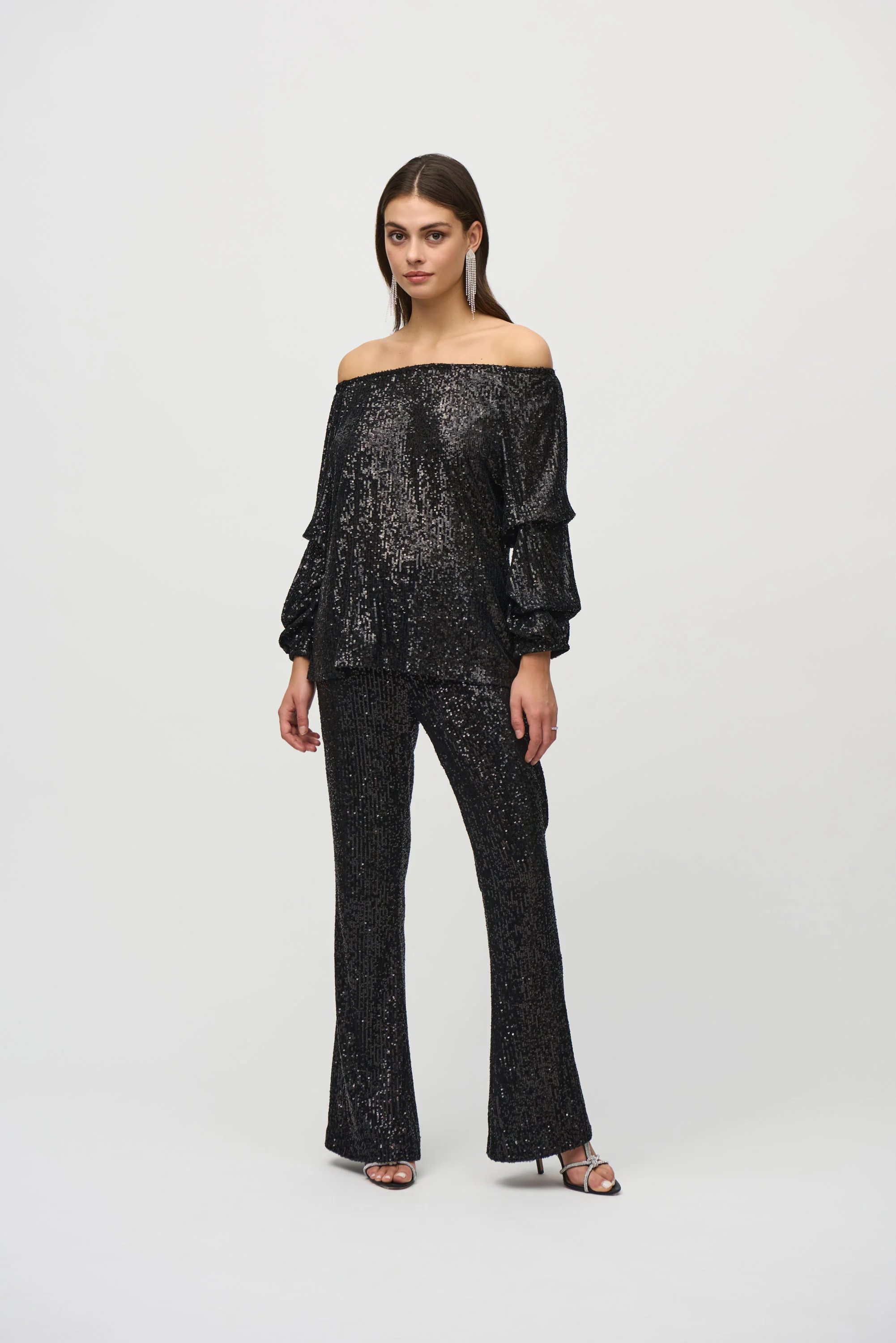 Joseph Ribkoff Sequin Puff Top - Image 4