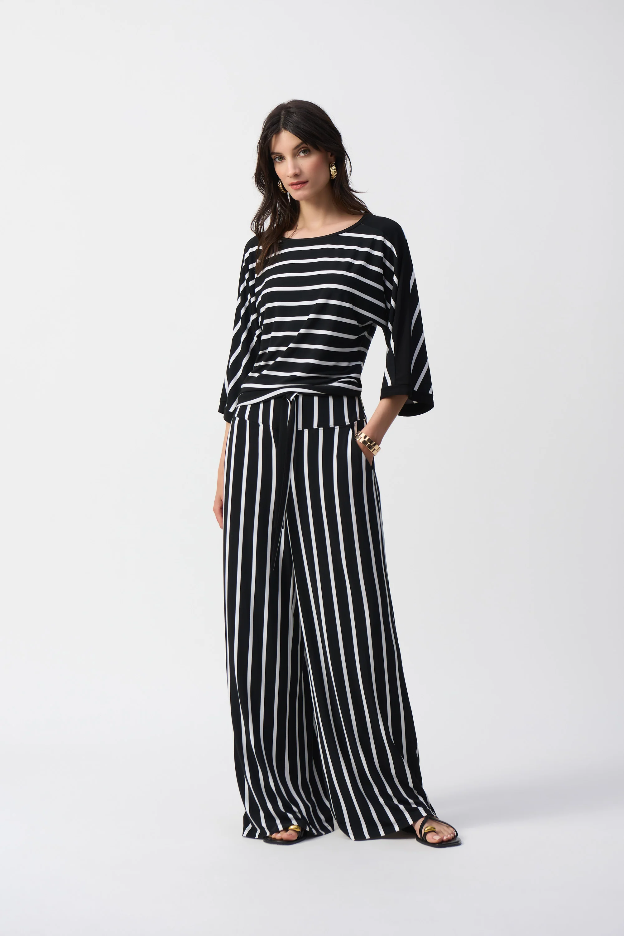 Joseph Ribkoff Silky Knit Wide-Leg Pants - Image 3