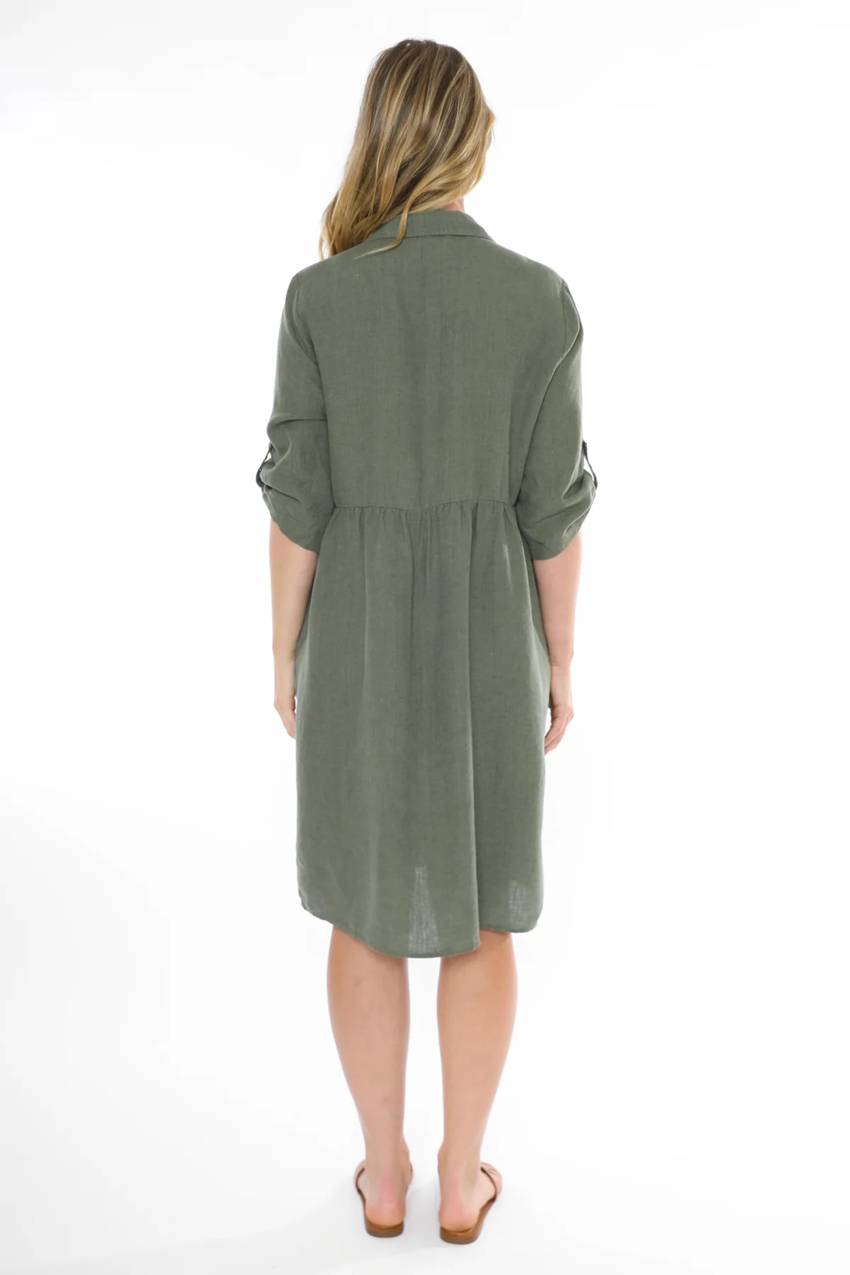 Jump 2 Pocket Linen Dress -Juniper - Image 5