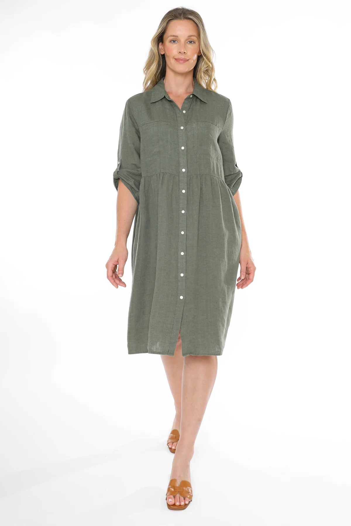 Jump 2 Pocket Linen Dress -Juniper - Image 6
