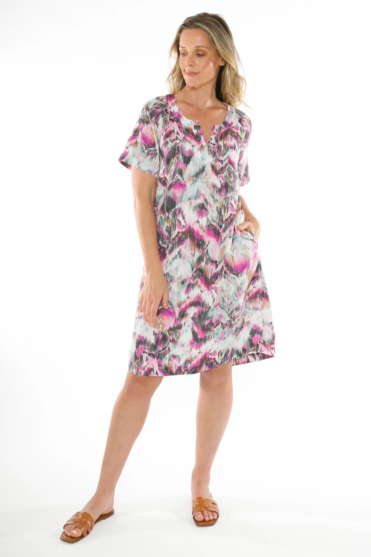 Jump Abstract Ikat Dress - Image 4